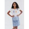 Bluey Floral Girls Vintage Wash Denim Overall Dress and T-Shirt Outfit Set Toddler to Big Kid(Blue / White)