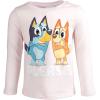 Bluey Girls 2 Pack Long Sleeve T-Shirts Toddler to Big Kid Sizes (2T – 14-16)(Grey/Pink)
