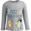 Bluey Girls 2 Pack Long Sleeve T-Shirts Toddler to Big Kid Sizes (2T – 14-16)(Grey/Pink)