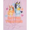 Bluey Girls Square Neck T-Shirt and Smocked Skirt Toddler to Big Kid Sizes (2T – 10-12)(Pink / Orange  Hearts)