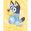 Bluey Girls Square Neck T-Shirt and Smocked Skirt Toddler to Big Kid Sizes (2T – 10-12)(Yellow / Blue  Daisies)