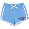Bluey Girls T-Shirt and French Terry Dolphin Shorts Outfit Set Toddler to Big Kid Sizes (2T – 10-12)(White / Blue)