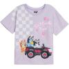 Bluey Girls T-Shirt and French Terry Shorts Outfit Set Toddler to Big Kid Sizes (2T – 10-12)(Lavender)