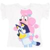Bluey Girls T-Shirt and Leggings Outfit Set Toddler to Big Kid Sizes (2T – 10-12)(White / Blue)