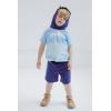 Bluey Hooded Cosplay T-Shirt and French Terry Shorts Outfit Set Toddler to Little Kid(Blue)