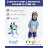 Bluey Hooded Cosplay T-Shirt and French Terry Shorts Outfit Set Toddler to Little Kid(Blue)