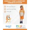 Bluey Hooded Cosplay T-Shirt and French Terry Shorts Outfit Set Toddler to Little Kid(Orange)