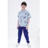Bluey Polo Shirt and Fleece Jogger Pants Outfit Set Toddler to Big Kid Sizes (2T – 10-12)(Pale Blue / Indigo)