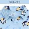 Bluey Polo Shirt and Fleece Jogger Pants Outfit Set Toddler to Big Kid Sizes (2T – 10-12)(Pale Blue / Indigo)