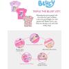 Bluey Shirts 3 Pack, Girls Short Sleeve Shirt for Summer, Pack of 3 Girls Tops, Cotton Kids Tshirt(Pink)