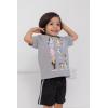 Bluey T-Shirt and Mesh Shorts Outfit Set Infant to Big Kid Sizes (12 Months – 10-12)(Black / Grey)