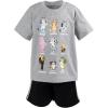 Bluey T-Shirt and Mesh Shorts Outfit Set Infant to Big Kid Sizes (12 Months – 10-12)(Black / Grey)