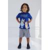 Bluey T-Shirt and Mesh Shorts Outfit Set Infant to Big Kid Sizes (12 Months – 10-12)(Blue / Silver)