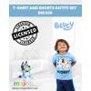 Bluey T-Shirt and Mesh Shorts Outfit Set Infant to Big Kid Sizes (12 Months – 10-12)(Blue)