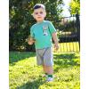Bluey T-Shirt and Mesh Shorts Outfit Set Infant to Big Kid Sizes (12 Months – 10-12)(Sage Green / Gray)