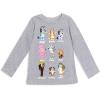 Bluey Winton Snickers Honey Muffin Bandit Dad Chilli Mom Missy Chloe Coco Bingo Girls 2 Pack T-Shirts Toddler to Little Kid(Blue / Grey)