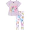 Bluey Girls T-Shirt and Leggings Outfit Set Toddler to Big Kid Sizes (2T – 10-12)(Lavender)
