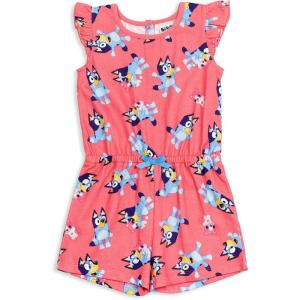 Bluey French Terry Sleeveless Romper Infant to Big Kid Sizes (12-18 Months – 10-12)(Pink)