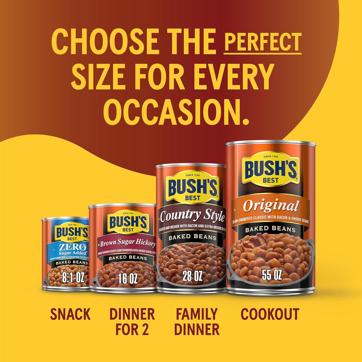imageBUSHS BEST 158 oz Canned Bluey Original Baked Beans Source of Plant Based Protein and Fiber Low Fat Gluten Free Bluey Pack of 12Brown Sugar