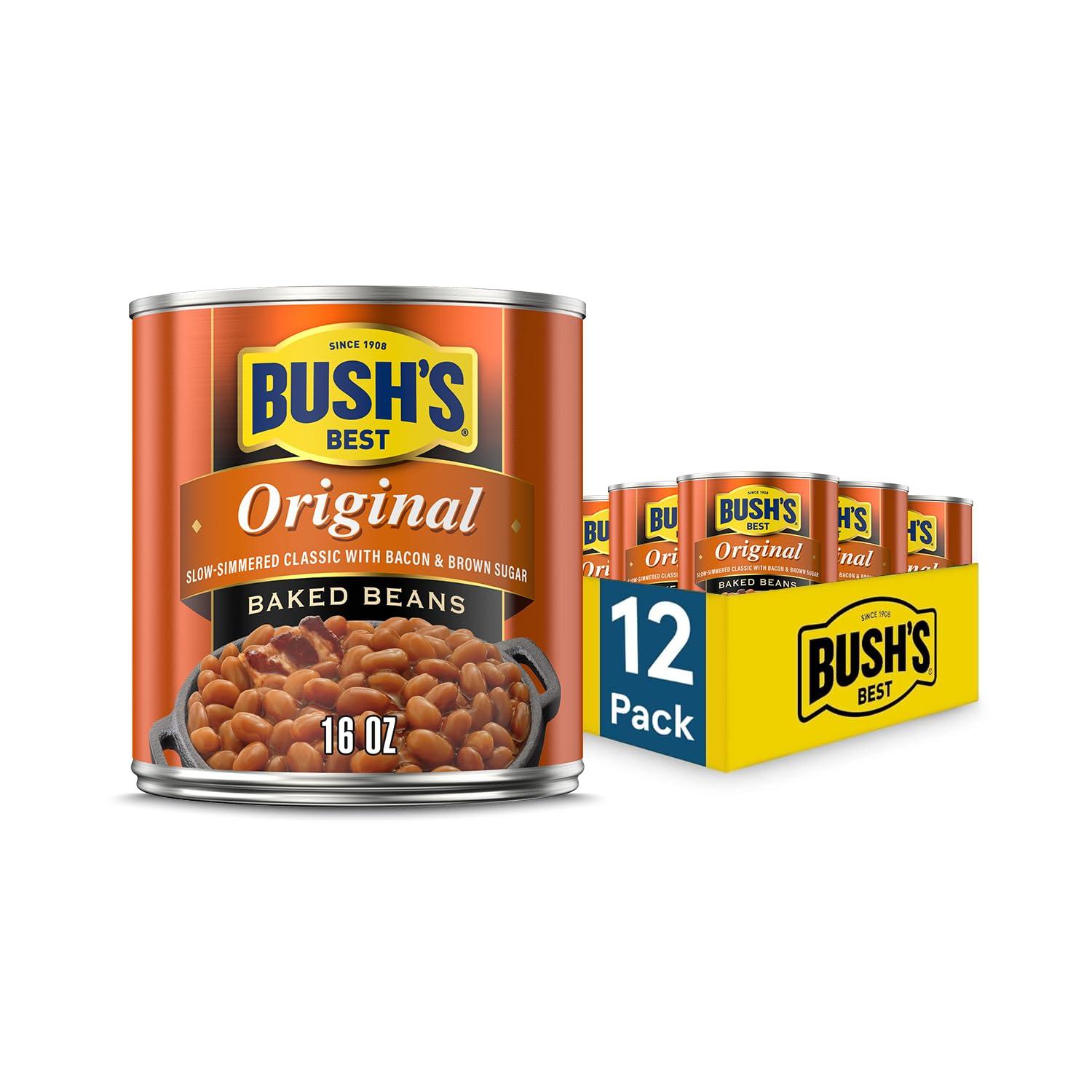 imageBUSHS BEST 158 oz Canned Bluey Original Baked Beans Source of Plant Based Protein and Fiber Low Fat Gluten Free Bluey Pack of 12Original