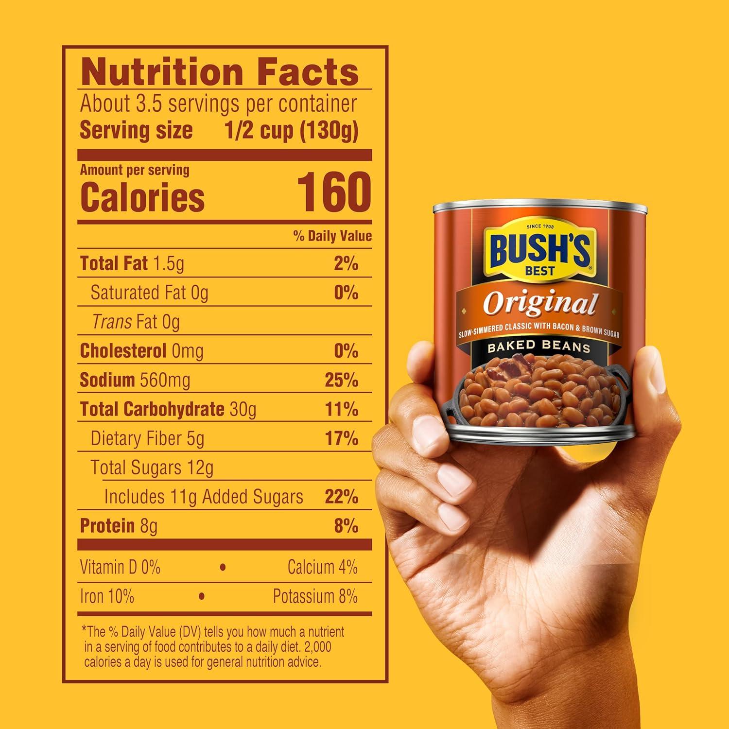 imageBUSHS BEST 158 oz Canned Bluey Original Baked Beans Source of Plant Based Protein and Fiber Low Fat Gluten Free Bluey Pack of 12Original