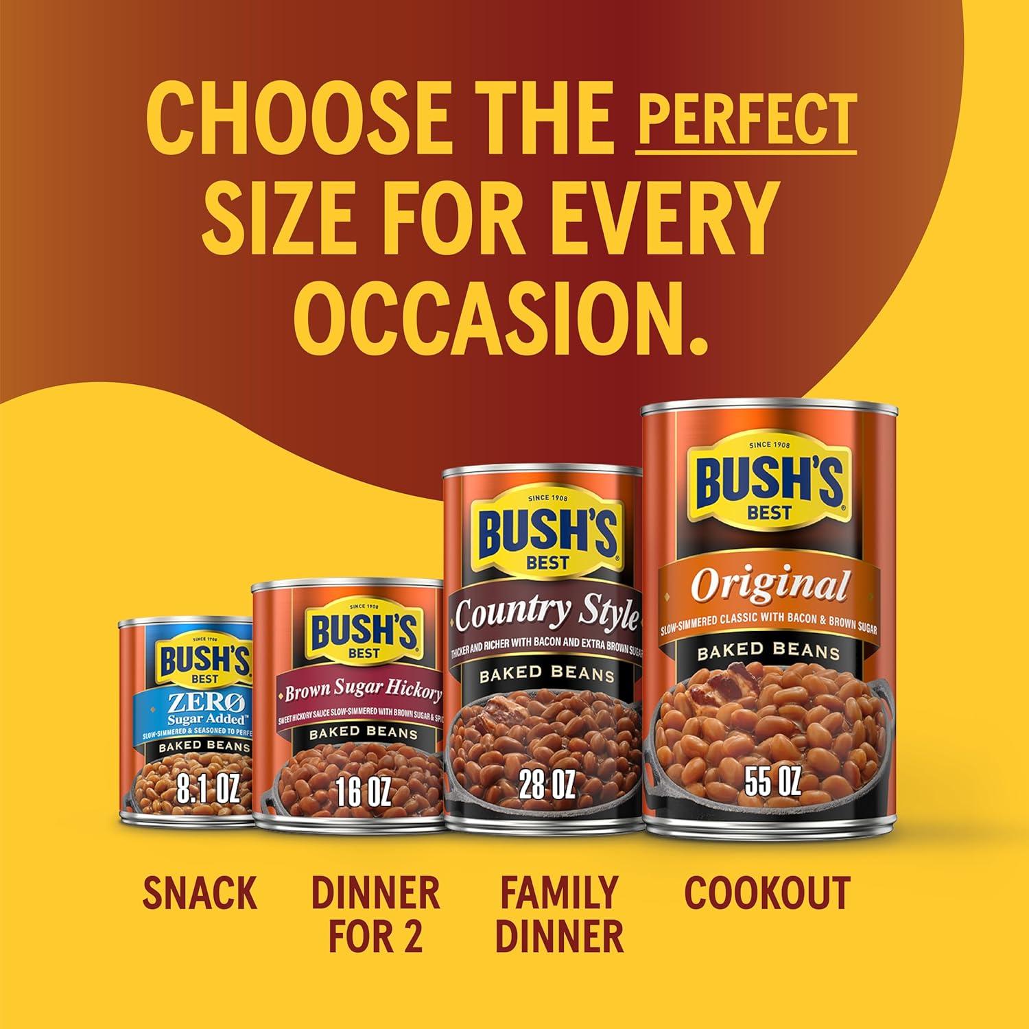 imageBUSHS BEST 158 oz Canned Bluey Original Baked Beans Source of Plant Based Protein and Fiber Low Fat Gluten Free Bluey Pack of 12Original