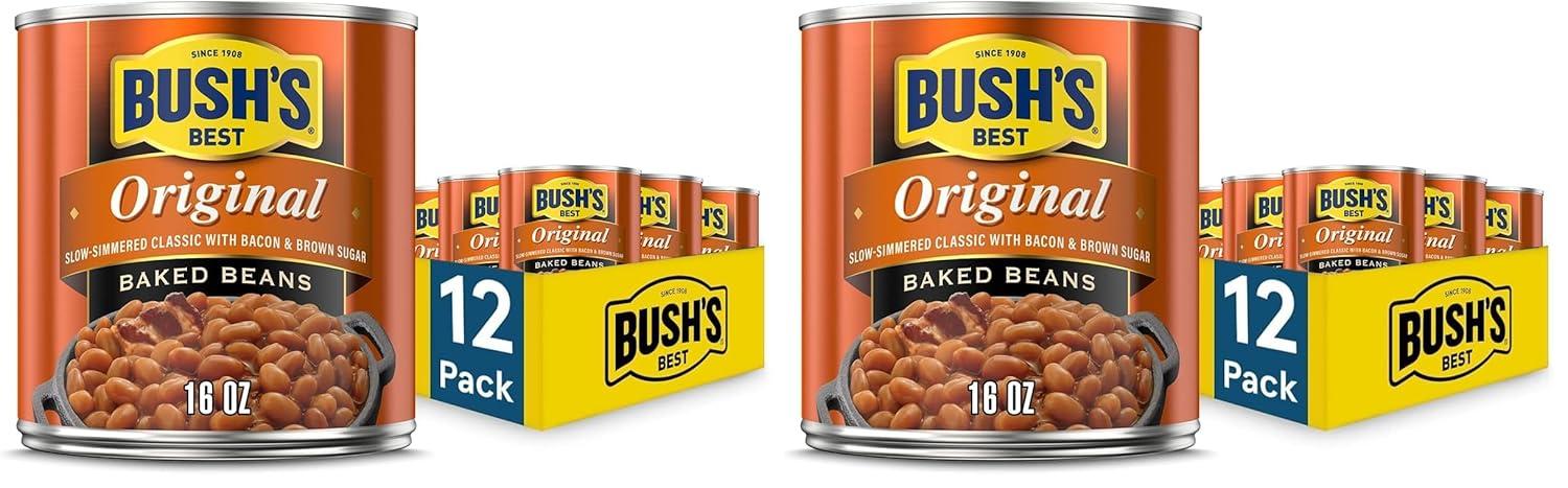 imageBUSHS BEST 158 oz Canned Bluey Original Baked Beans Source of Plant Based Protein and Fiber Low Fat Gluten Free Bluey Pack of 12Original