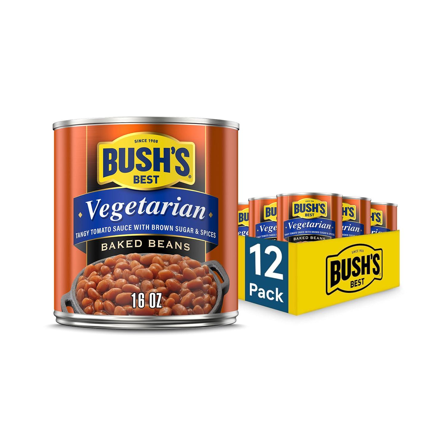 imageBUSHS BEST 158 oz Canned Bluey Original Baked Beans Source of Plant Based Protein and Fiber Low Fat Gluten Free Bluey Pack of 12Vegetarian