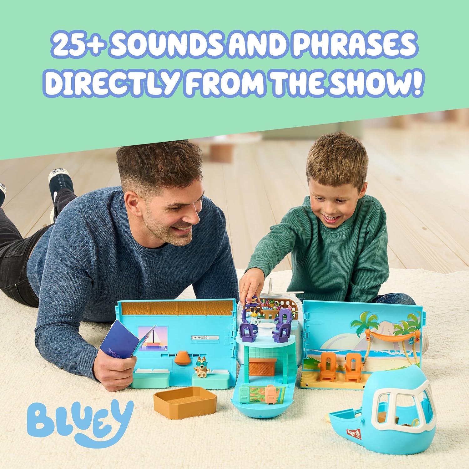imageBluey 3in1 Transforming Airplane Toys for Kids Playset Turns into Resort amp Boat Airplane Toys for Kids 58 Includes Exclusive Captain Figure