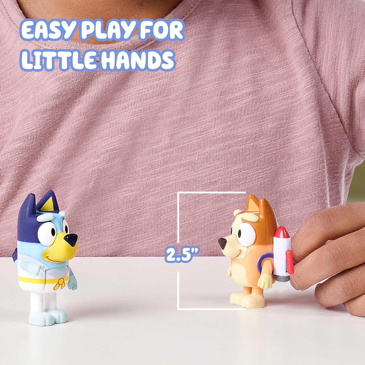 imageBluey Action Heroes Toy Figures Set of 2 Articulated Character Toys with Karate and Jet Pack Figurines Small Action Figures for Kids Ages 3Action Heroes