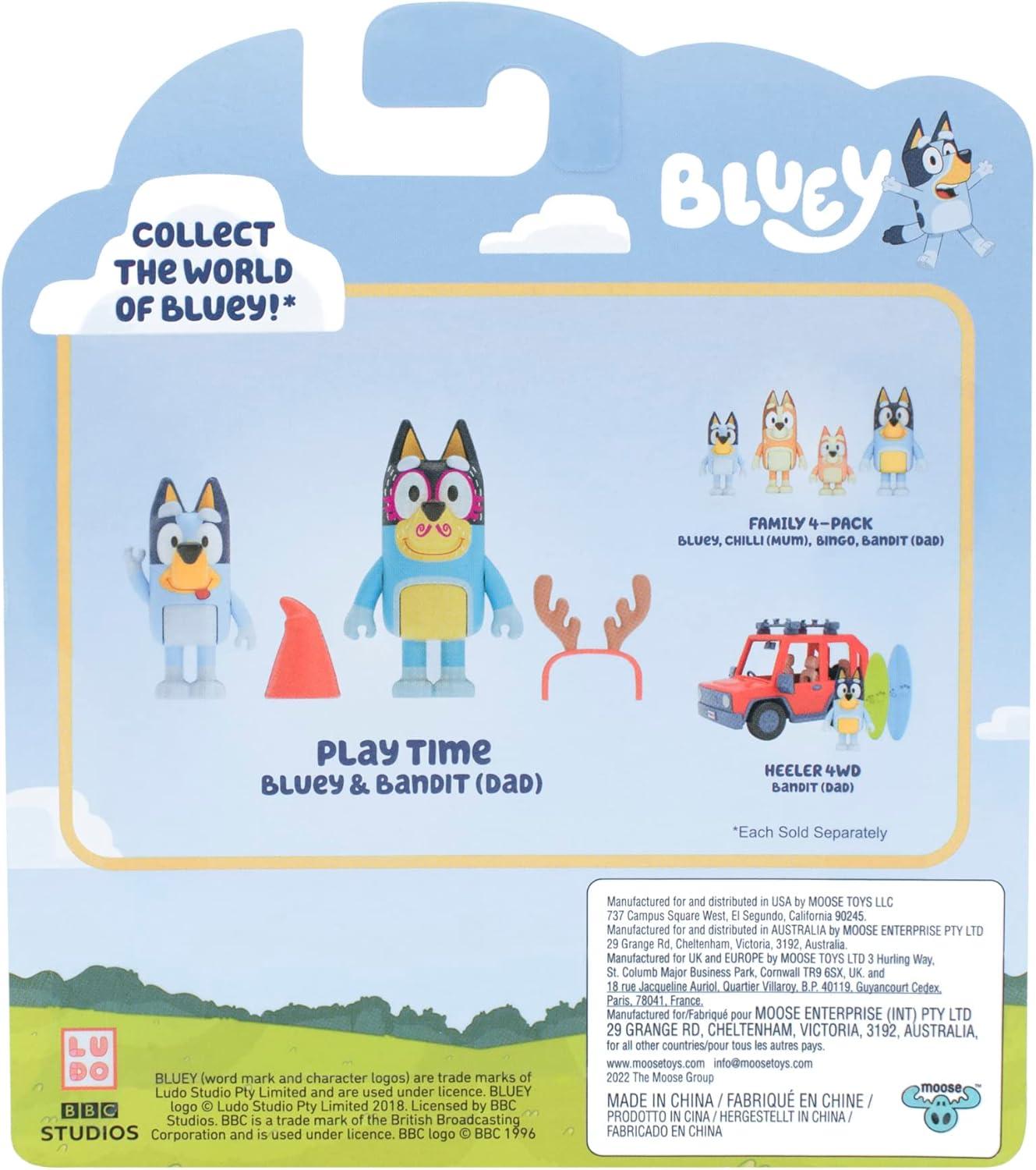 imageBluey Action Heroes Toy Figures Set of 2 Articulated Character Toys with Karate and Jet Pack Figurines Small Action Figures for Kids Ages 3Bluey Bandit