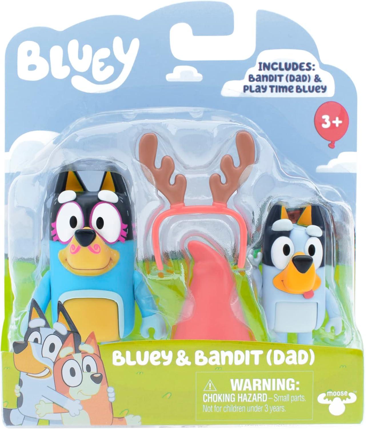 imageBluey Action Heroes Toy Figures Set of 2 Articulated Character Toys with Karate and Jet Pack Figurines Small Action Figures for Kids Ages 3Bluey Bandit