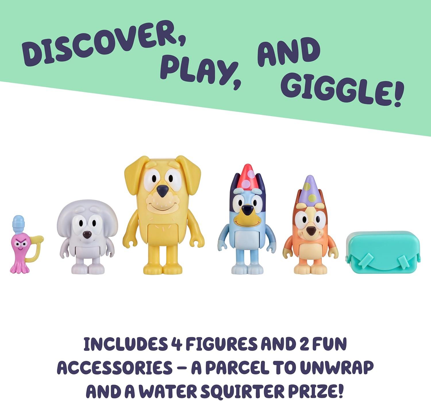 imageBluey Action Heroes Toy Figures Set of 2 Articulated Character Toys with Karate and Jet Pack Figurines Small Action Figures for Kids Ages 3Pass the Parcel