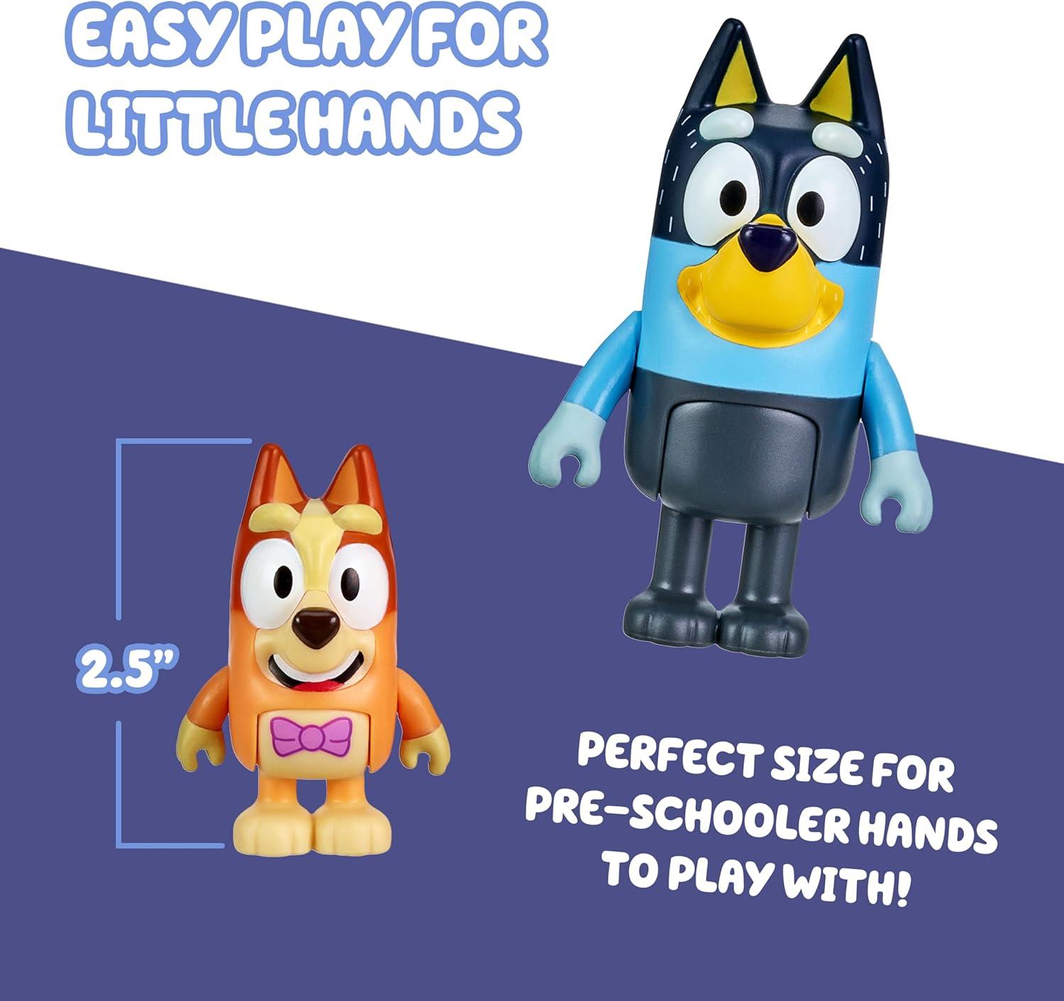 imageBluey Action Heroes Toy Figures Set of 2 Articulated Character Toys with Karate and Jet Pack Figurines Small Action Figures for Kids Ages 3The Show