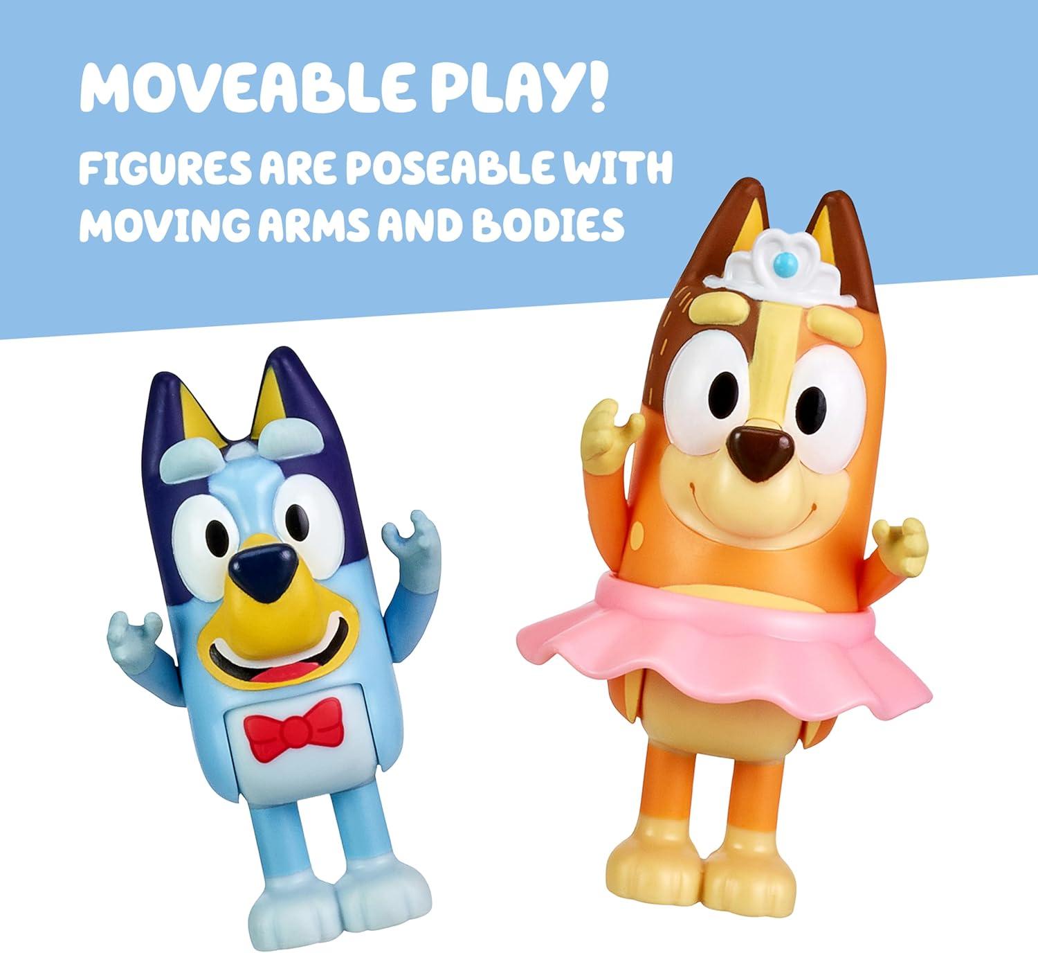 imageBluey Action Heroes Toy Figures Set of 2 Articulated Character Toys with Karate and Jet Pack Figurines Small Action Figures for Kids Ages 3The Show