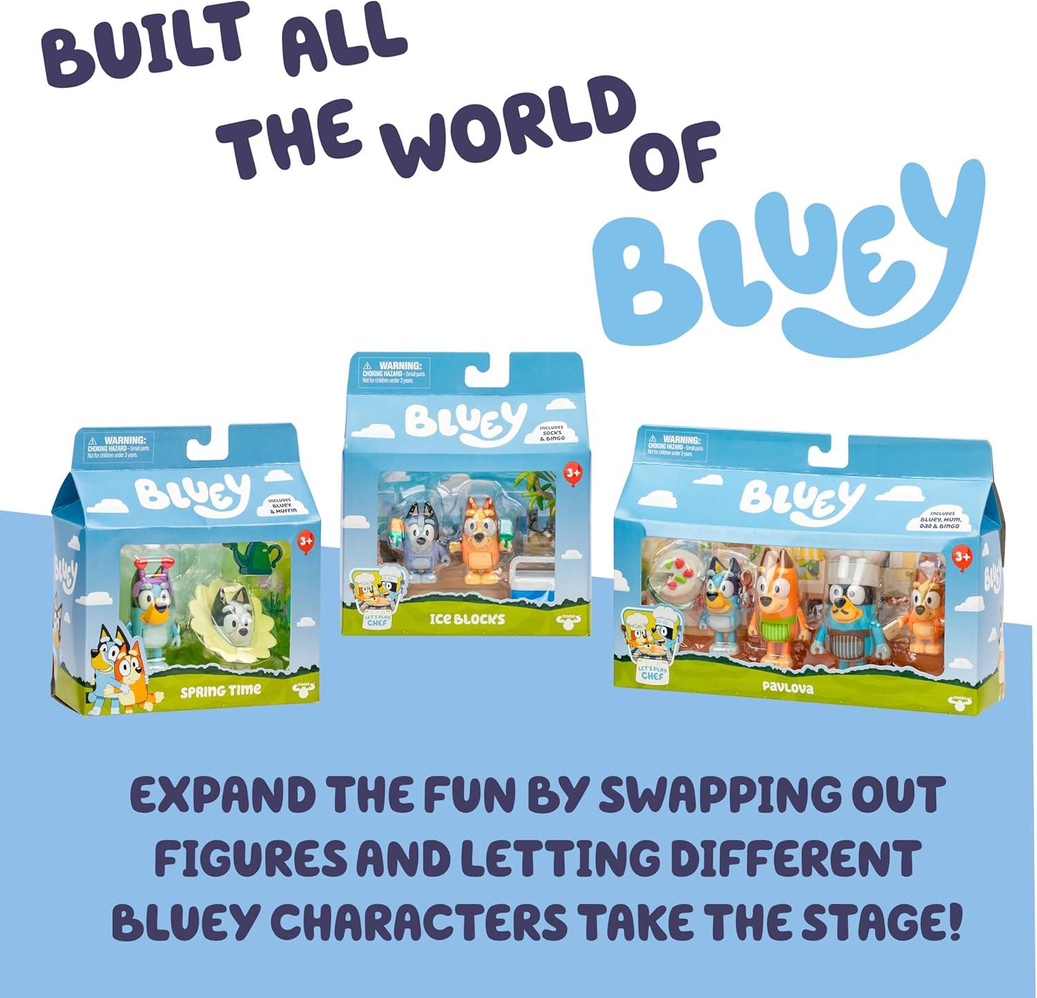 imageBluey Baby Race Toy Figurines Pack of 2 Articulated Character Toys with Chilli and Baby in Cradle Accessory Small Action Figures Ages 3Ice Block