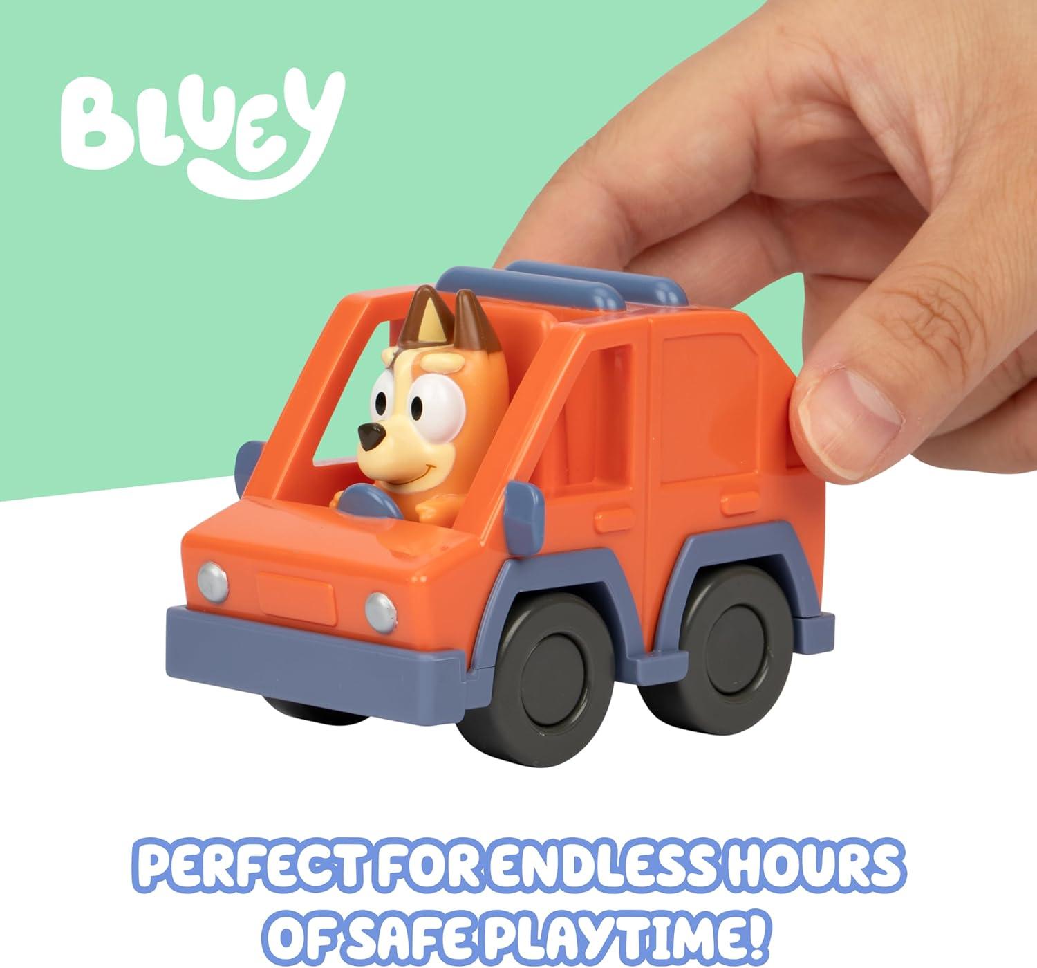 imageBluey Basic 4WD Toddler Toy Car 3 Articulated Figure with FlipUp Sunnies Immersive Car Toys for Kids of Age 3Mini Racers