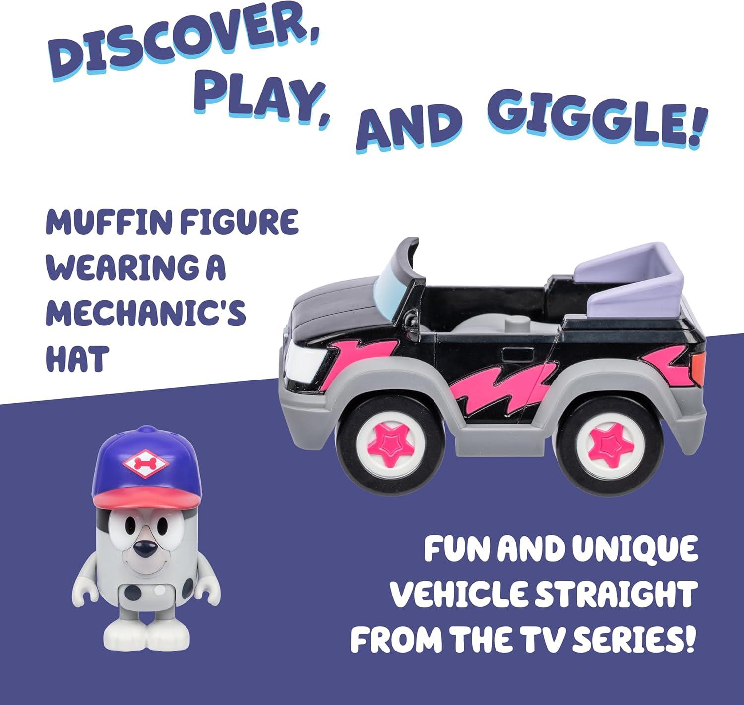 imageBluey Basic Granny Toddler Toy Car 3 Articulated Janet Kids Toy Immersive Car Toys for Toddlers of Ages 3Pizza Girls Muffin