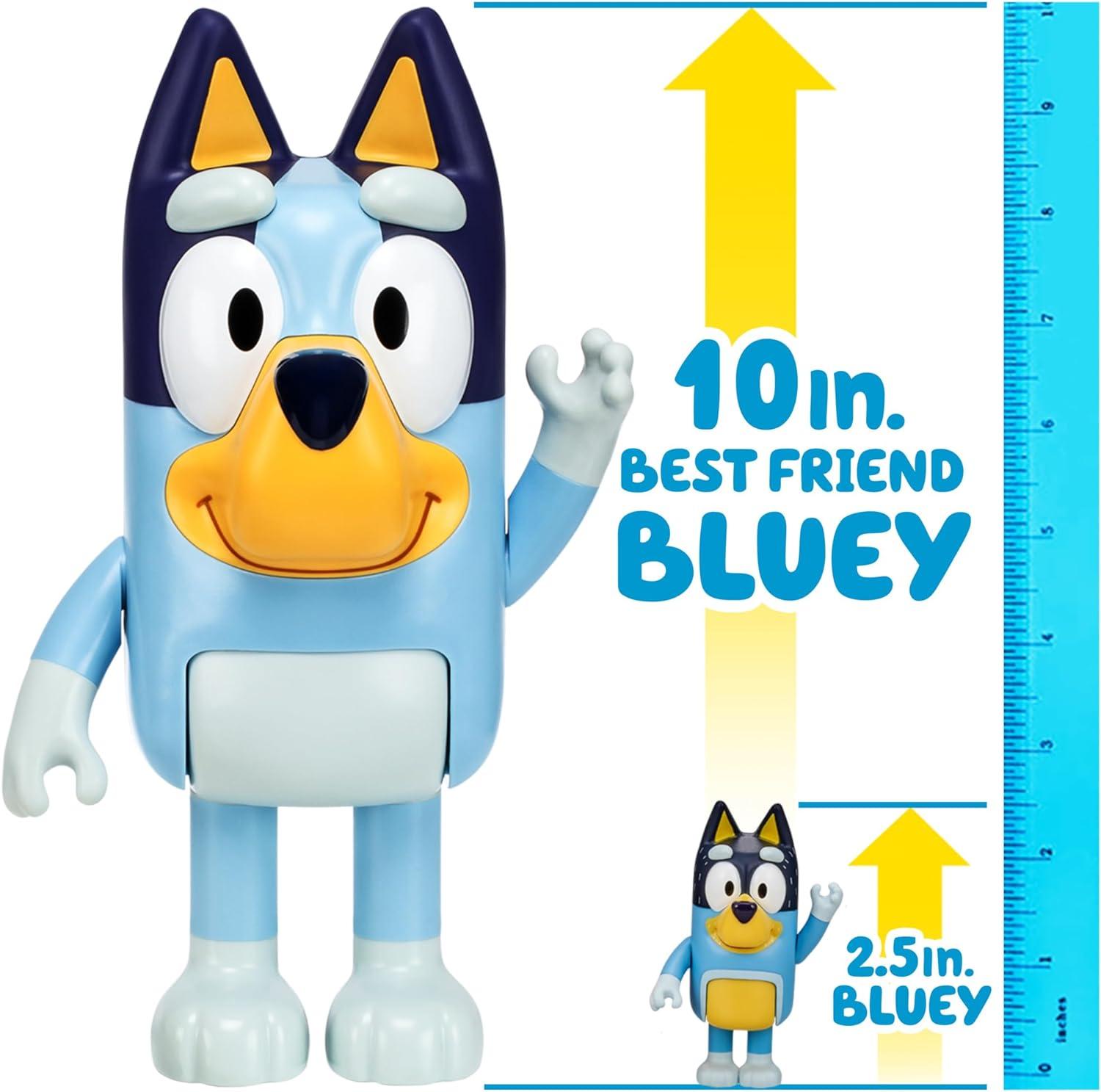 imageBluey Best Friend Toy Figurine 10 Tall Oversized Poseable Articulated Kids Toy Figure Durable Big Toys for Kids Ages 3