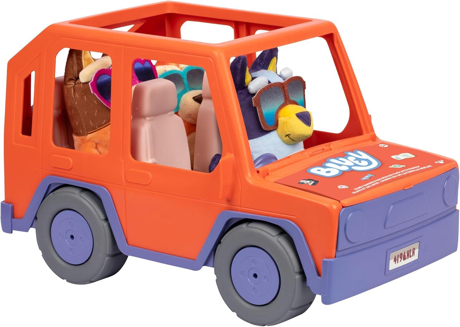 imageBluey Big Heeler 4WD and Family Toddler Toy Car Bingo and Chilli Plush Buddies Opening Hood Storage Bluey Car Toys for Kids 3 Amazon ExclusiveBluey Big Heeler Amazon Exclusive
