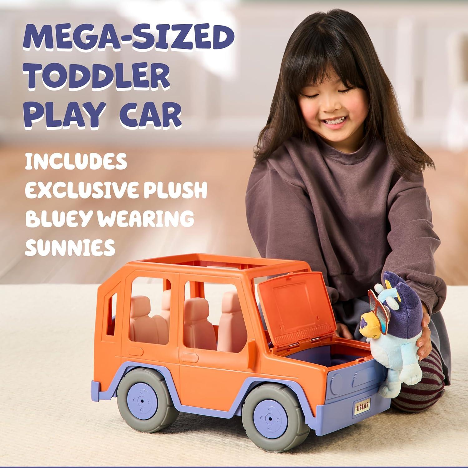 imageBluey Big Heeler 4WD and Family Toddler Toy Car Bingo and Chilli Plush Buddies Opening Hood Storage Bluey Car Toys for Kids 3 Amazon ExclusiveBluey Big Heeler