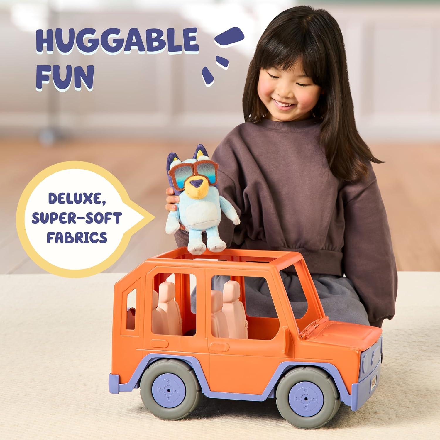 imageBluey Big Heeler 4WD and Family Toddler Toy Car Bingo and Chilli Plush Buddies Opening Hood Storage Bluey Car Toys for Kids 3 Amazon ExclusiveBluey Big Heeler