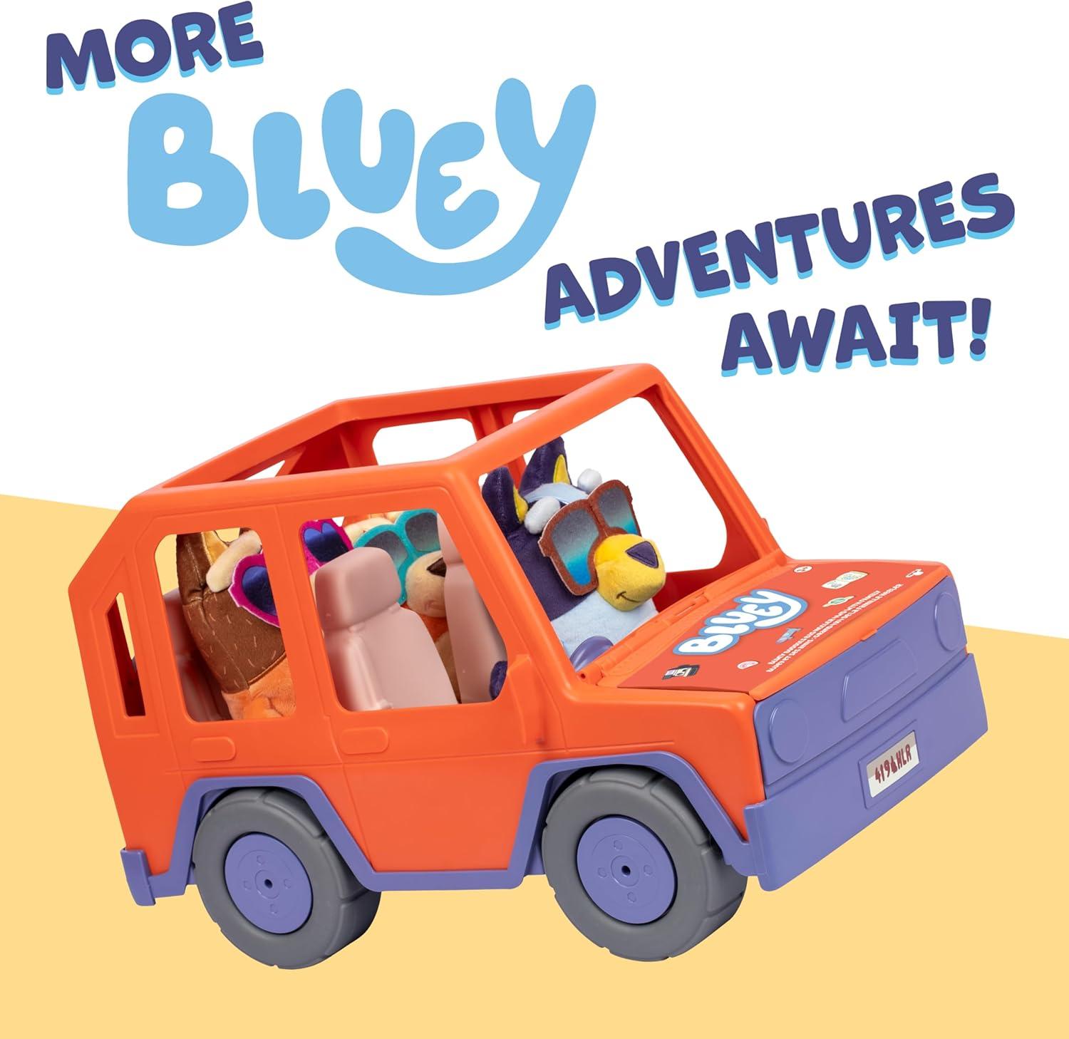 imageBluey Big Heeler 4WD and Family Toddler Toy Car Bingo and Chilli Plush Buddies Opening Hood Storage Bluey Car Toys for Kids 3 Amazon ExclusiveBluey Big Heeler