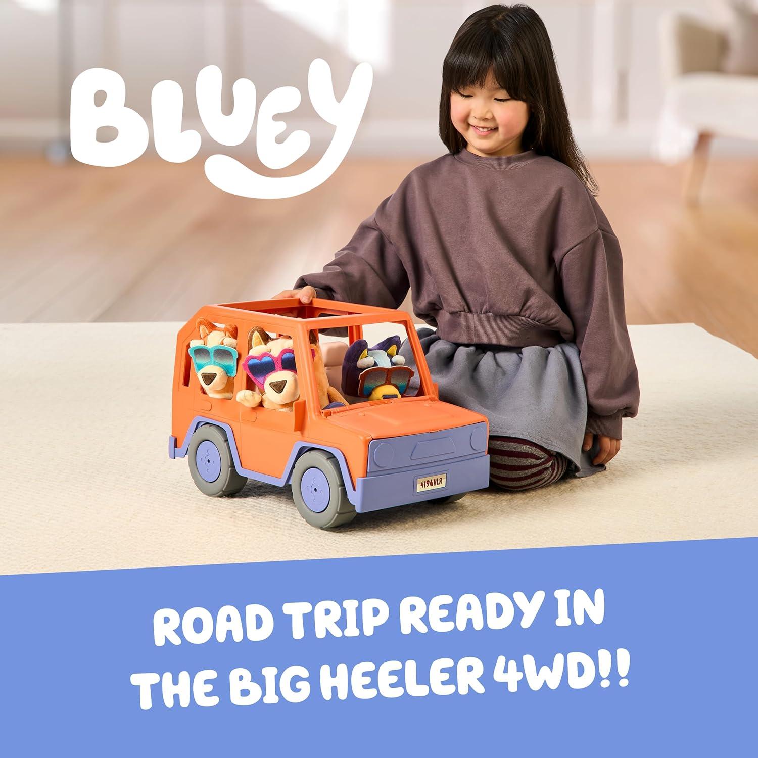 imageBluey Big Heeler 4WD and Family Toddler Toy Car Bingo and Chilli Plush Buddies Opening Hood Storage Bluey Car Toys for Kids 3 Amazon ExclusiveBluey Big Heeler Amazon Exclusive
