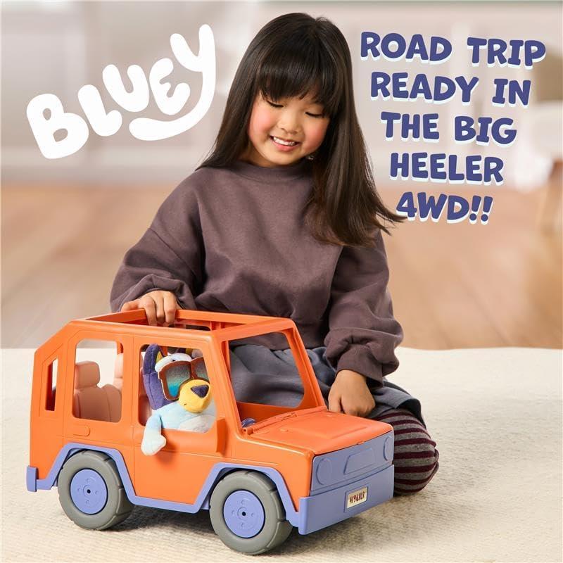 imageBluey Big Heeler 4WD and Family Toddler Toy Car Bingo and Chilli Plush Buddies Opening Hood Storage Bluey Car Toys for Kids 3 Amazon ExclusiveBluey Big Heeler