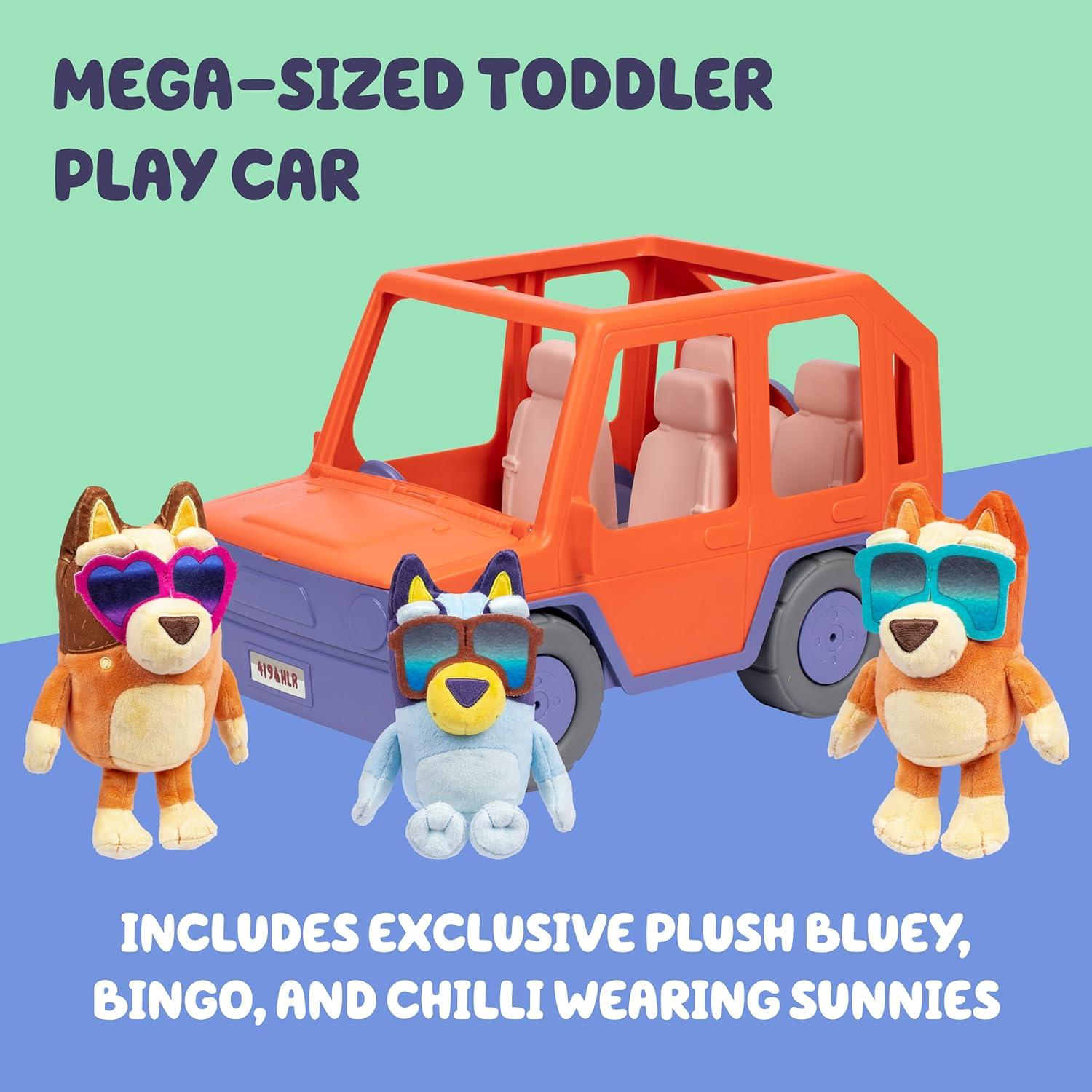 imageBluey Big Heeler 4WD and Family Toddler Toy Car Bingo and Chilli Plush Buddies Opening Hood Storage Bluey Car Toys for Kids 3 Amazon ExclusiveBluey Big Heeler Amazon Exclusive