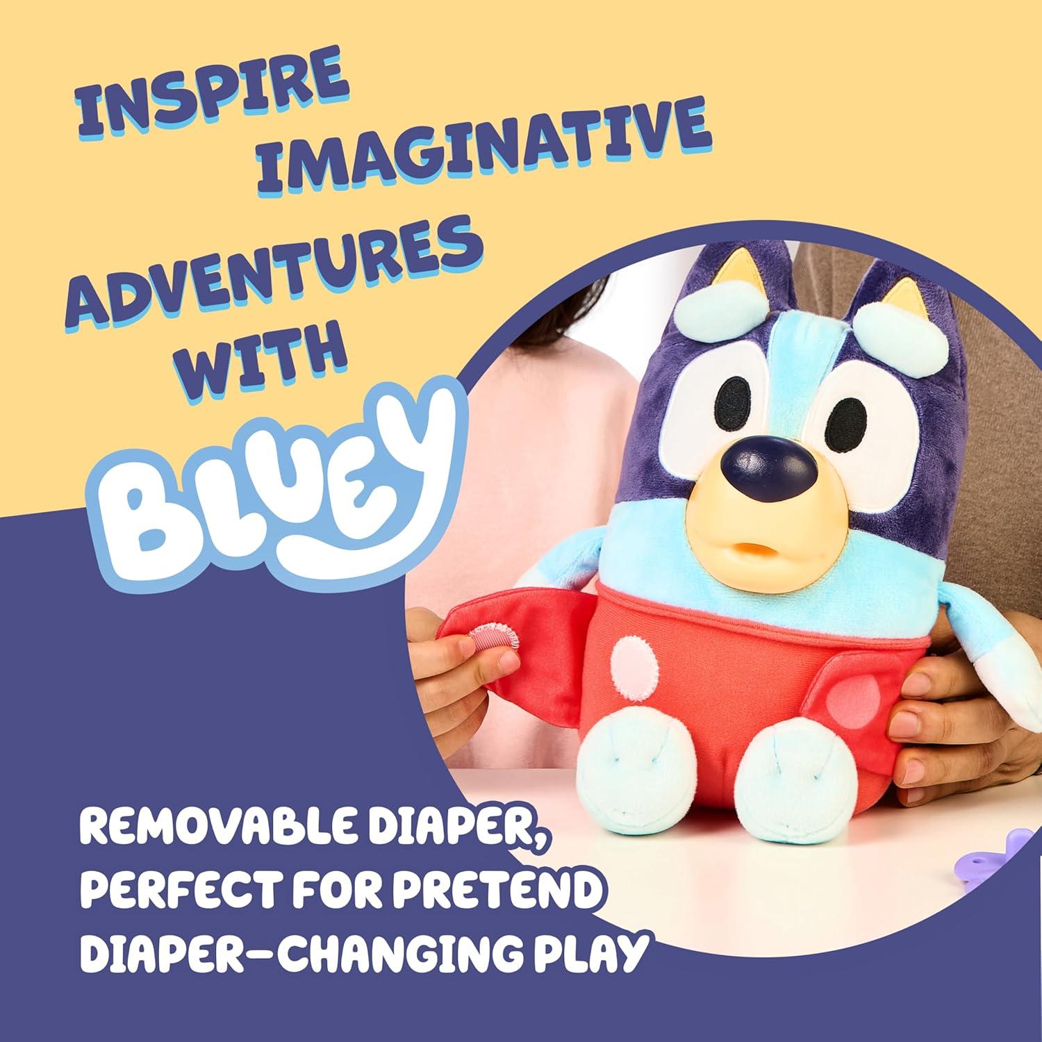 imageBluey Care and Cuddle Soft Baby Toy Plush 11 Interactive Electronic Baby Plush Toy with 10 Different Sounds Cuddly Soft Toys for Ages 3Cuddle Care Baby Bluey