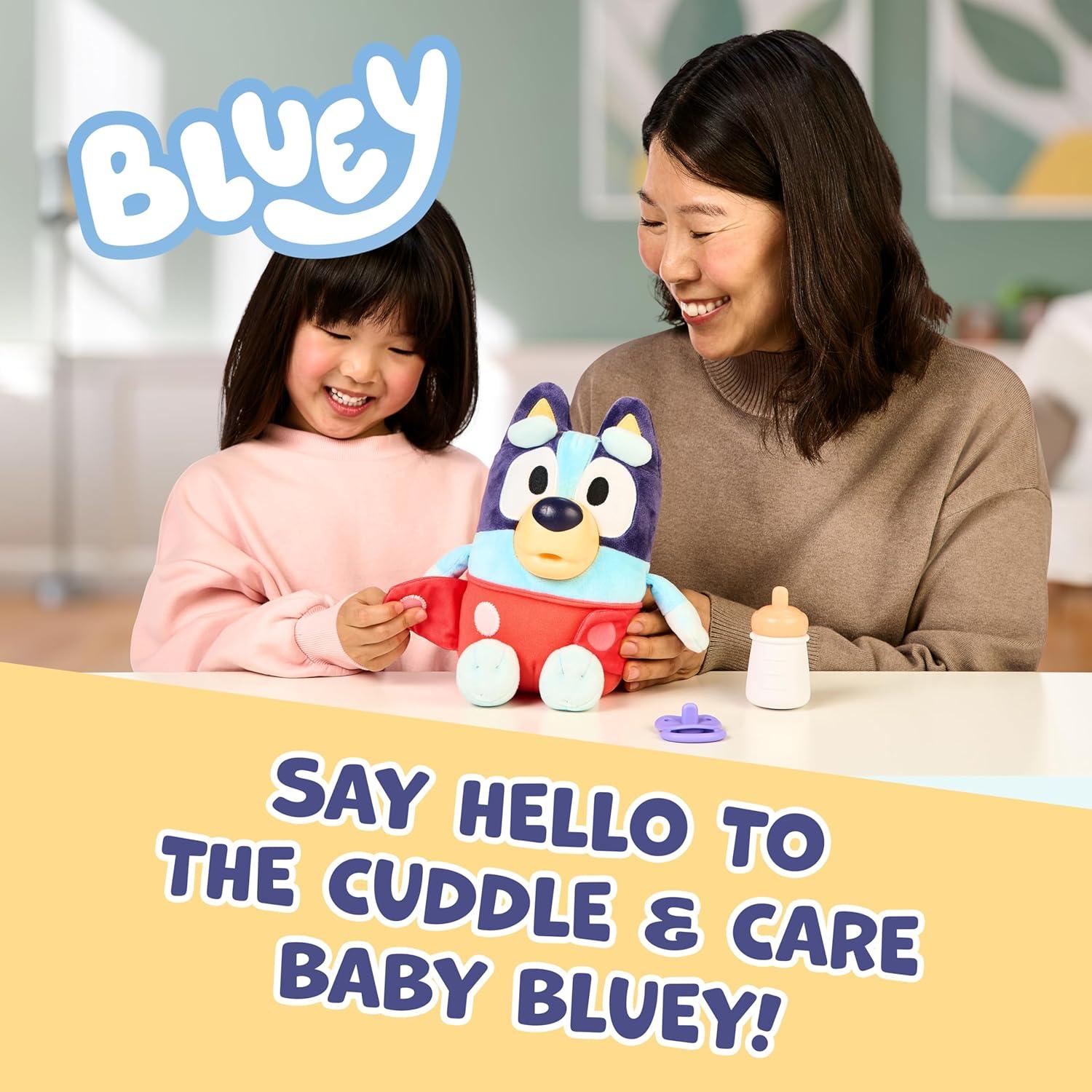 imageBluey Care and Cuddle Soft Baby Toy Plush 11 Interactive Electronic Baby Plush Toy with 10 Different Sounds Cuddly Soft Toys for Ages 3Cuddle Care Baby Bluey