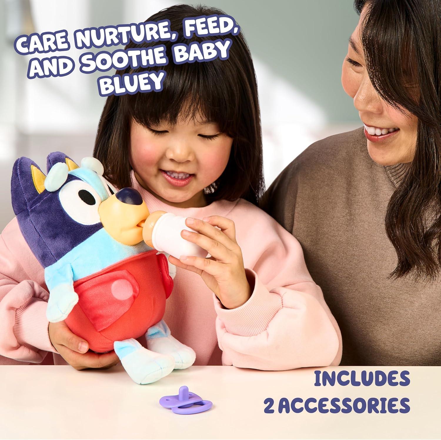 imageBluey Care and Cuddle Soft Baby Toy Plush 11 Interactive Electronic Baby Plush Toy with 10 Different Sounds Cuddly Soft Toys for Ages 3Cuddle Care Baby Bluey