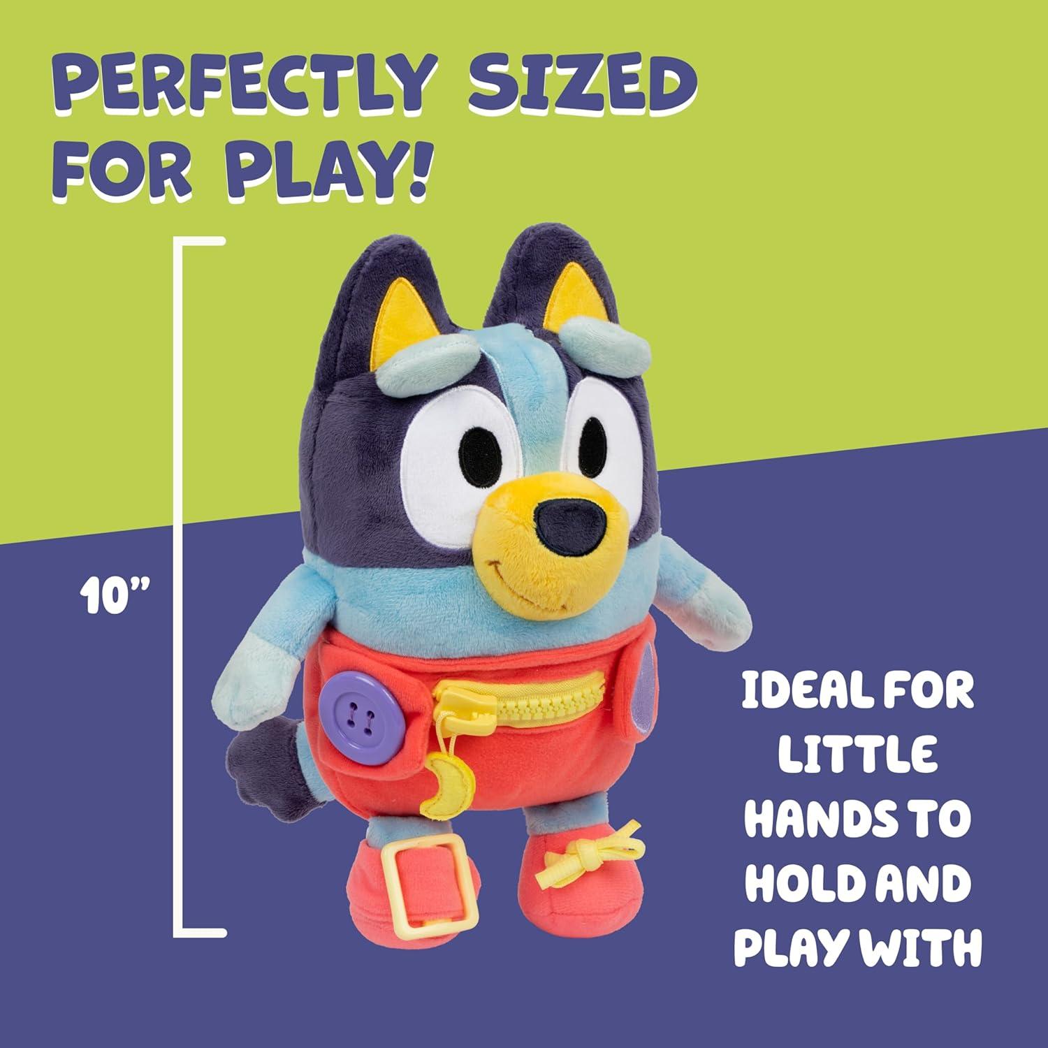 imageBluey Care and Cuddle Soft Baby Toy Plush 11 Interactive Electronic Baby Plush Toy with 10 Different Sounds Cuddly Soft Toys for Ages 3Dress Play Baby Bluey